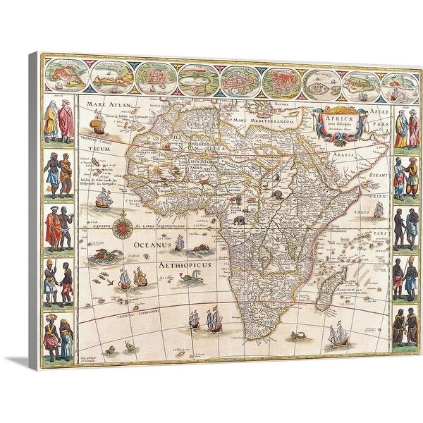 "Map of Africa" Canvas Wall Art - Overstock - 16476531